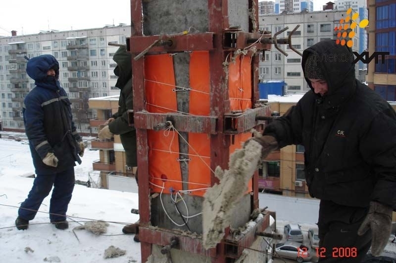Прогрев бетонных колонн зимой.jpg